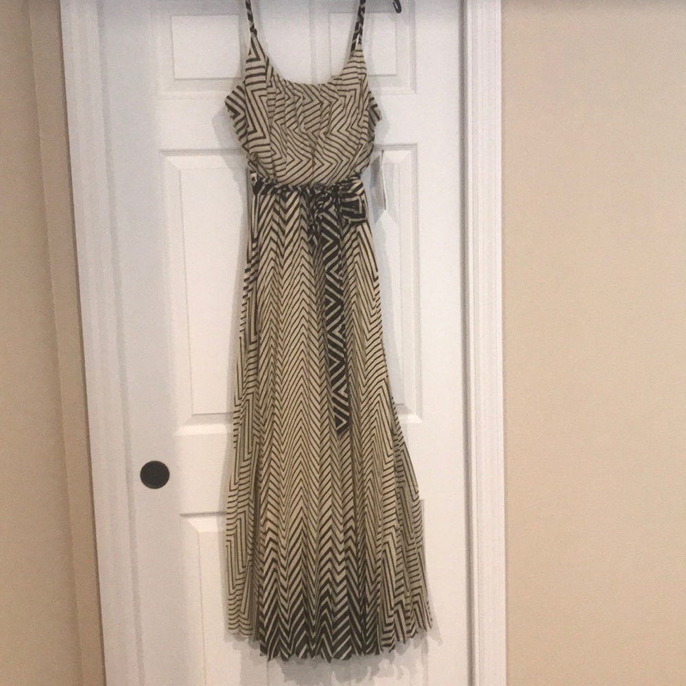 NWT brown and cream chevron maxi dress
